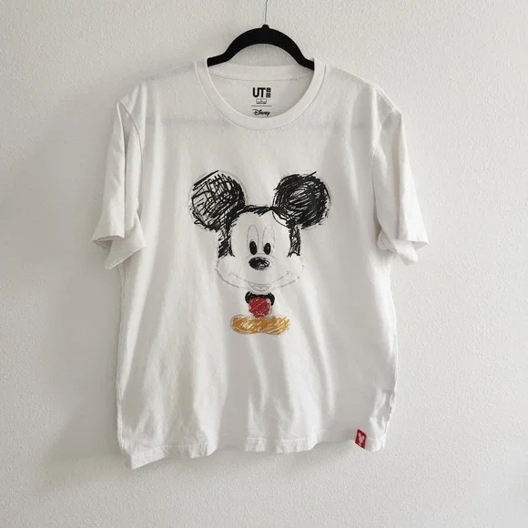 UNIQLO Disney Mickey Mouse Graphic T Shirt White UT Graphic Tee Men's Large - Picture 1 of 10
